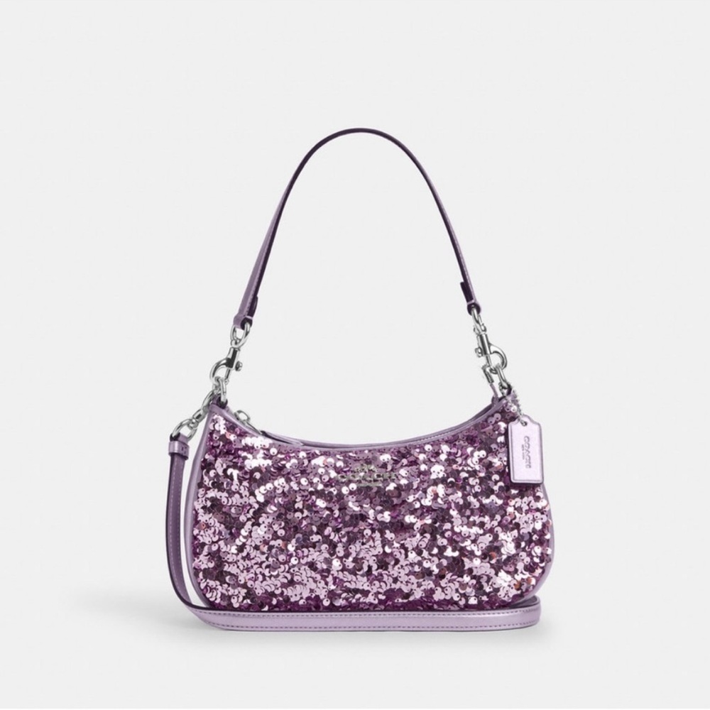 Coach Lavender Sequin Shoulder Bag